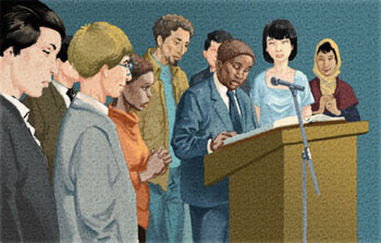 Illustration livre sur la religion