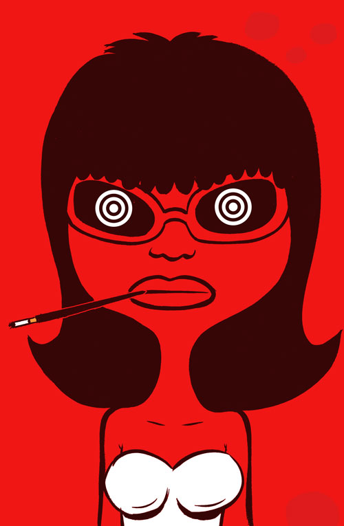 Illustration femme rouge mode pop