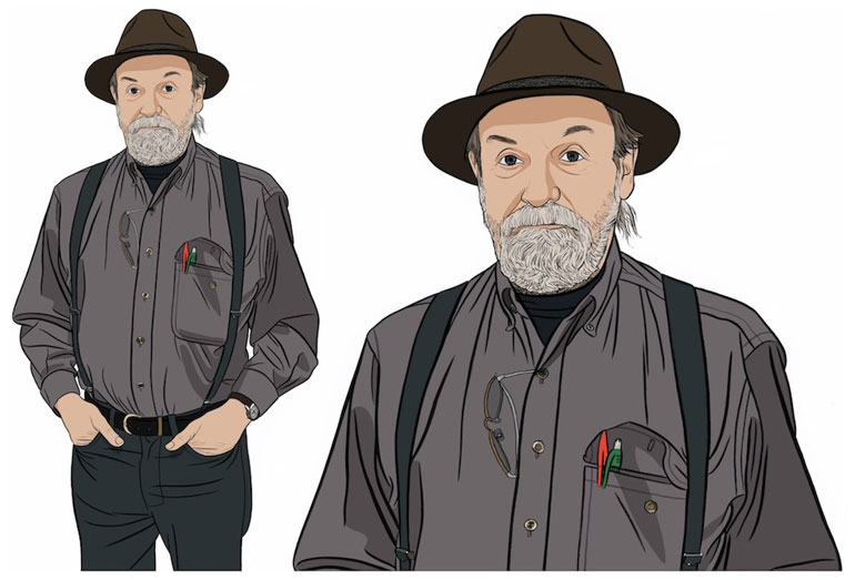 Illustration Portrait Gilbert Shelton
