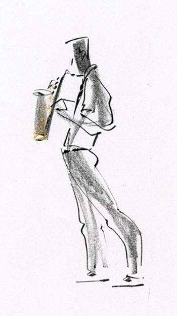Illustration presse musicale saxophoniste