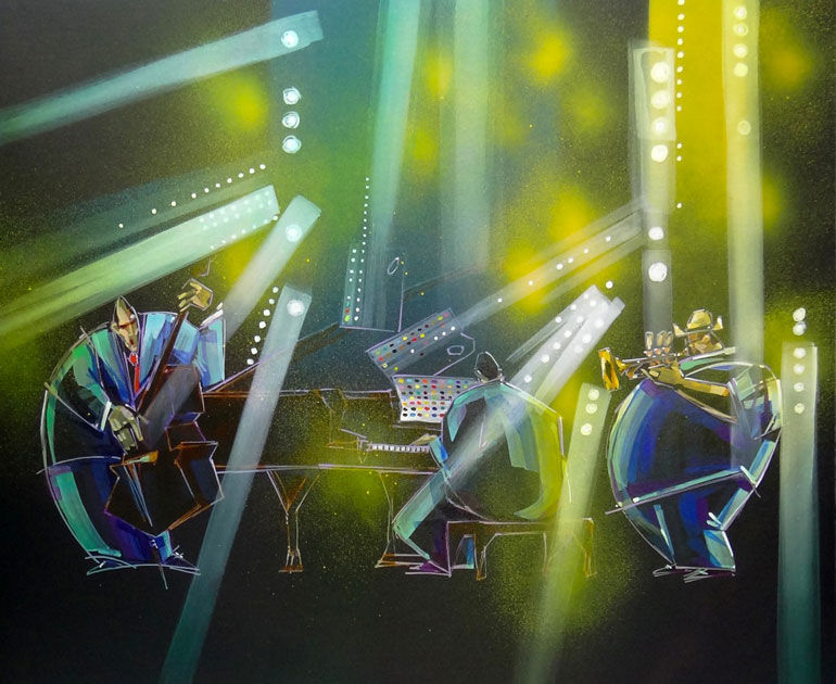 Illustration Patrice Baffou musiciens orchestre jazz