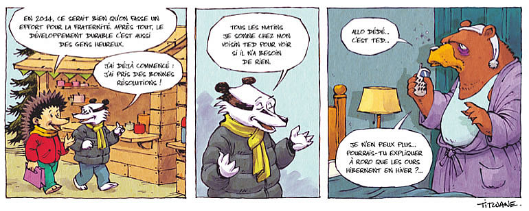 Strip pour le trimestriel de la ville de Ballan Miré Développement durable