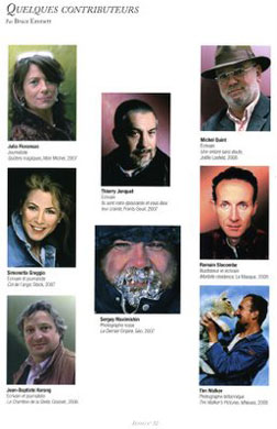 Rubrique contributeurs illustrée pour Senso magazine