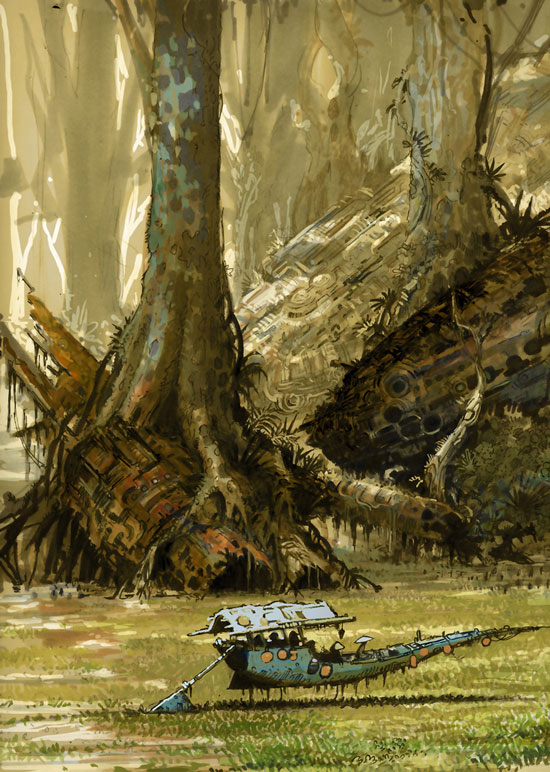 Illustration paysage mangrove